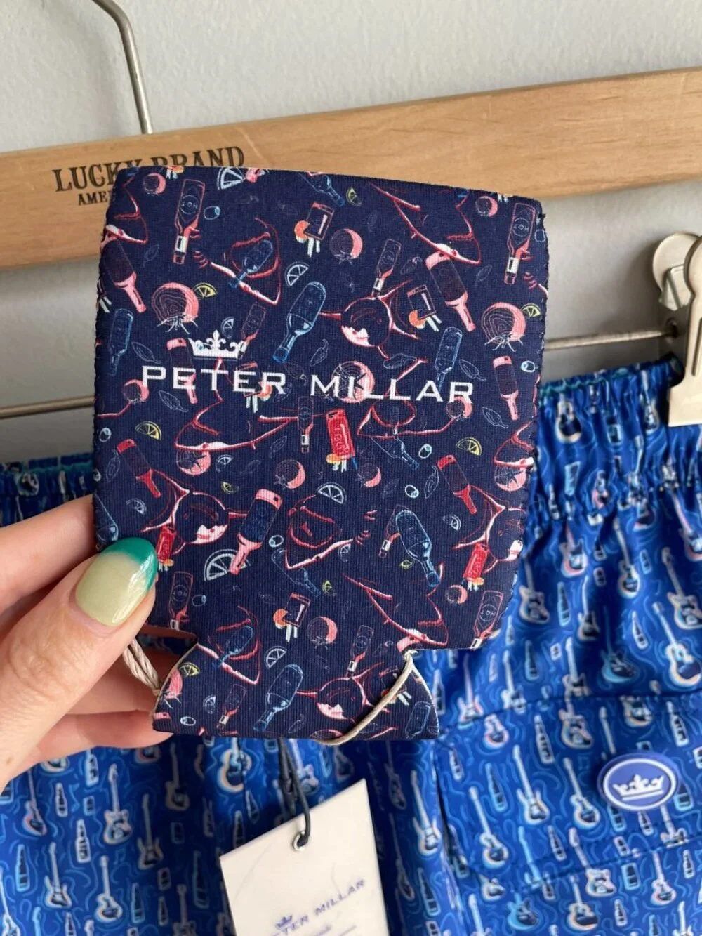 NWT Peter Millar - Men's Seaside Bottleneck Swim Trunk w/ Koozie - Size S​